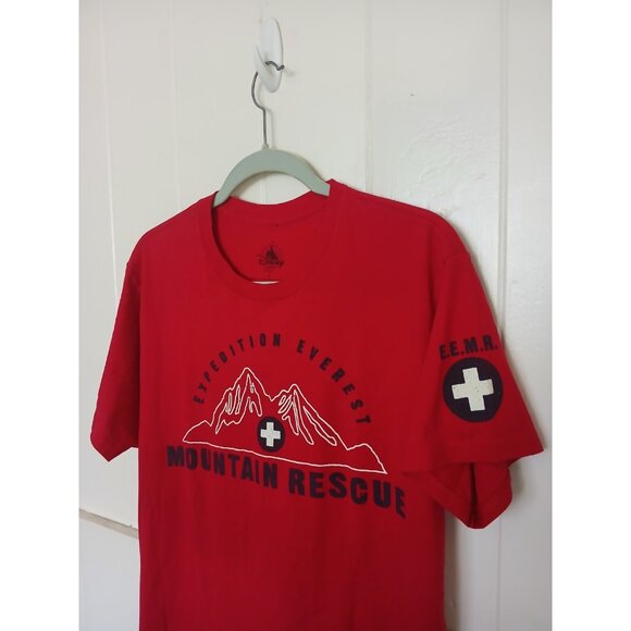 Disney Expedition Everest Mountain Rescue T-Shirt Mens L Red Cotton Short Sleeve - Picture 5 of 11